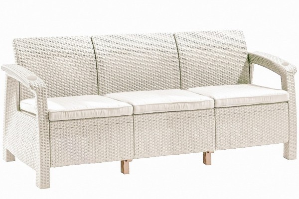 Трёхместный диван  Yalta Sofa 3 Seat белый купить в Новороссийске