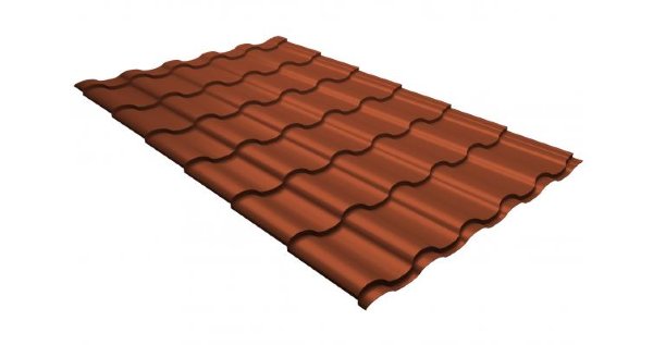 Металлочерепица кредо GL 0,5 GreenСoat Pural RR 750 кирпично-красный (RAL 8004 терракота) купить в Новороссийске