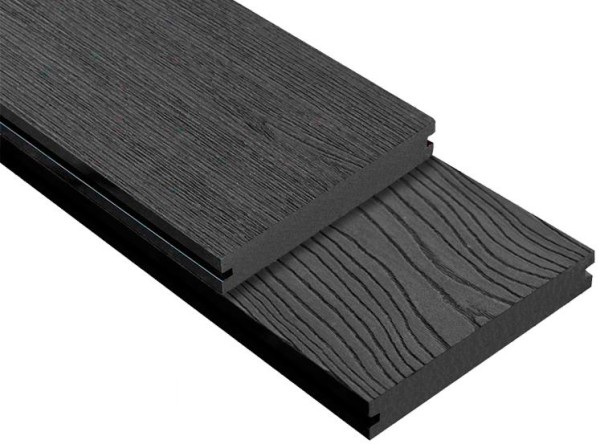 Террасная доска ДПК Outdoor 3D полнотелая STORM/OCEAN BLACK черная купить в Новороссийске