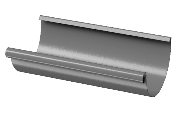 Желоб полукруглый D125 3 м Döcke STAL PREMIUM Графит, (RAL 7024) купить в Новороссийске