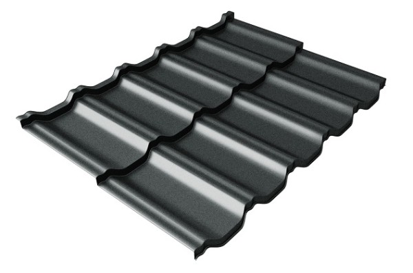 Металлочерепица модульная Квинта Uno Grand Line c 3D резом 0,5 GreenСoat Pural Matt RR2Н3 (RAL 7016 антрацитово-серый) купить в Новороссийске