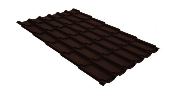 Металлочерепица классик GL 0,5 GreenCoat Pural RR 887 шоколадно-коричневый (RAL 8017 шоколад) купить в Новороссийске