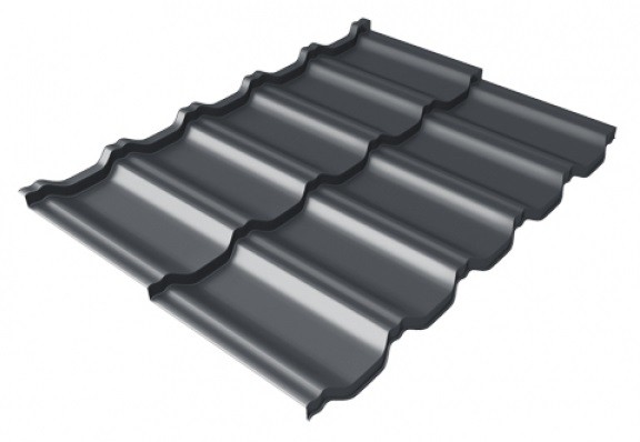 Металлочерепица модульная Квинта Uno Grand Line c 3D резом 0,5 Satin Мatt RAL 7024 мокрый асфальт купить в Новороссийске