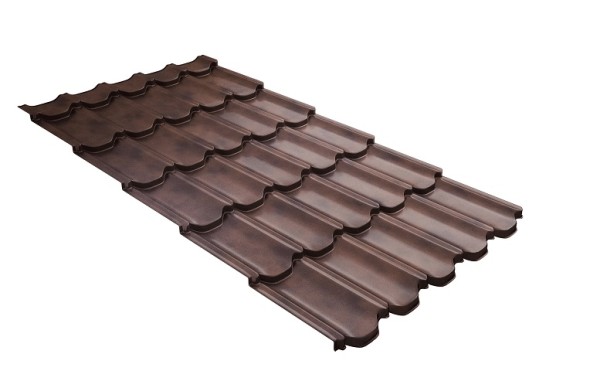 Металлочерепица квинта плюс с  3D резом 0,45 Safari Twincolor Brown купить в Новороссийске