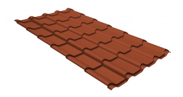 Металлочерепица камея GL 0,5 GreenCoat Pural RR 750 кирпично-красный (RAL 8004 терракота) купить в Новороссийске