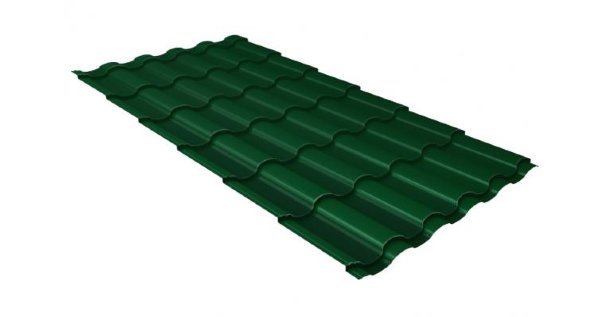 Металлочерепица кредо 0,5 Satin RAL 6005 зеленый мох купить в Новороссийске