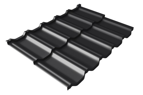 Металлочерепица модульная Квинта Uno Grand Line c 3D резом 0,5 Quarzit lite RAL 9005 черный купить в Новороссийске