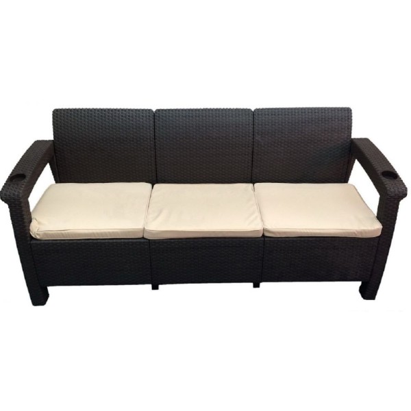 Трёхместный диван  Yalta Sofa 3 Seat венге купить в Новороссийске