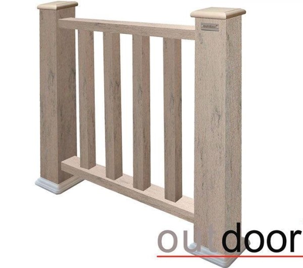 Ограждение из ДПК Outdoor Классик 3D STORM серый микс купить в Новороссийске