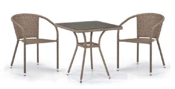 Комплект плетеной мебели AFINA из иск. ротанга T282BNT/Y137C-W56 Light Brown 2Pcs купить в Новороссийске