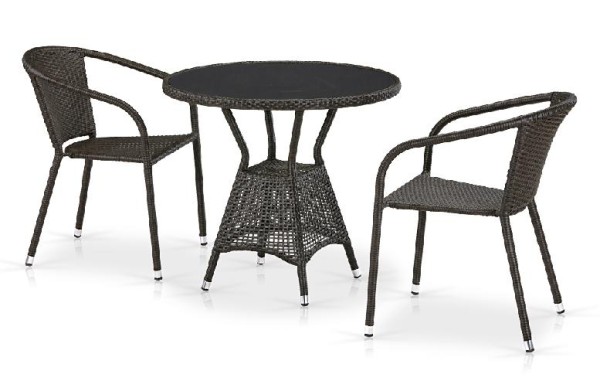 Комплект плетеной мебели AFINA из иск. ротанга T707ANS/Y137C-W53 Brown 2Pcs купить в Новороссийске