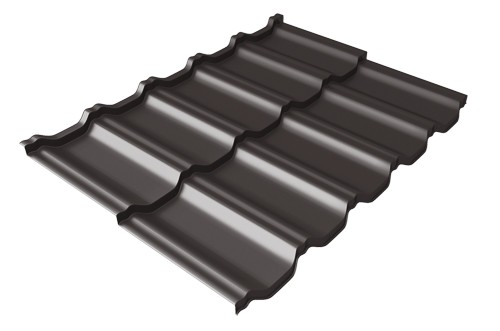 Металлочерепица модульная Квинта Uno Grand Line c 3D резом 0,5 Satin Мatt RR 32 темно-коричневый купить в Новороссийске