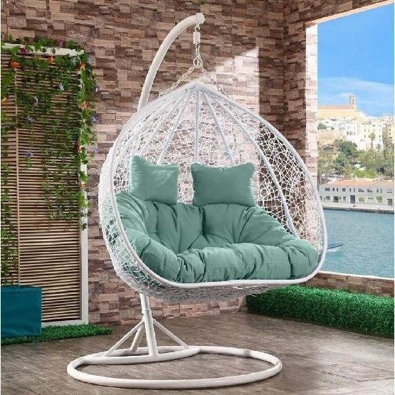 Кресло Подвесное из искусственного ротанга AFM-109A White/Green купить в Новороссийске