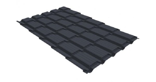 Металлочерепица GL квадро профи 0,5 GreenCoat Pural RR 23 темно-серый (RAL 7024) мокрый асфальт купить в Новороссийске