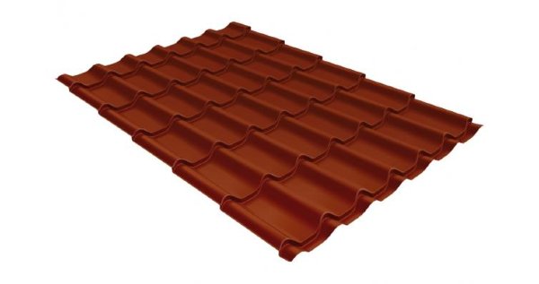 Металлочерепица классик GL 0,5 Velur20 RAL 8004 терракота купить в Новороссийске