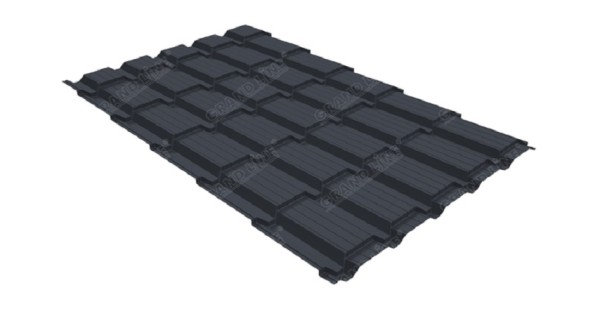 Металлочерепица GL квадро профи 0,5 Satin RAL 7024 мокрый асфальт купить в Новороссийске