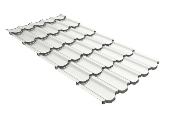 Металлочерепица квинта плюс с 3D резом 0,5 Satin RAL 9003 сигнальный белый купить в Новороссийске